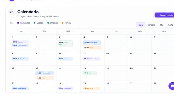Calendario de contenidos